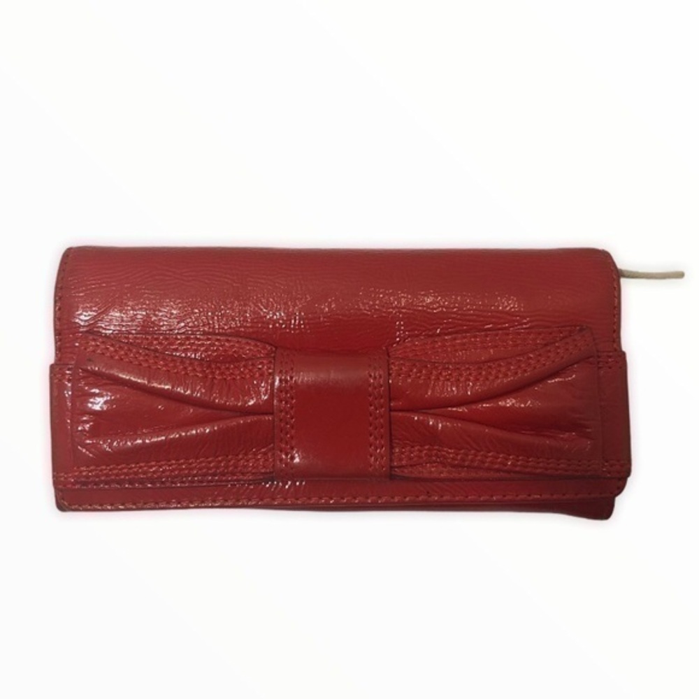 Kate spade red patent leather bow wallet